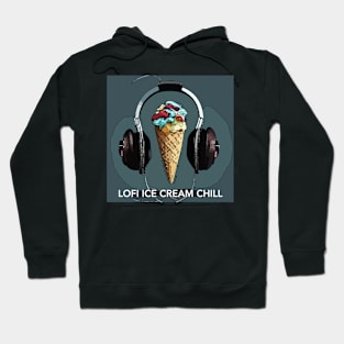 Lofi Ice Cream Chill logo (gray background) Hoodie
